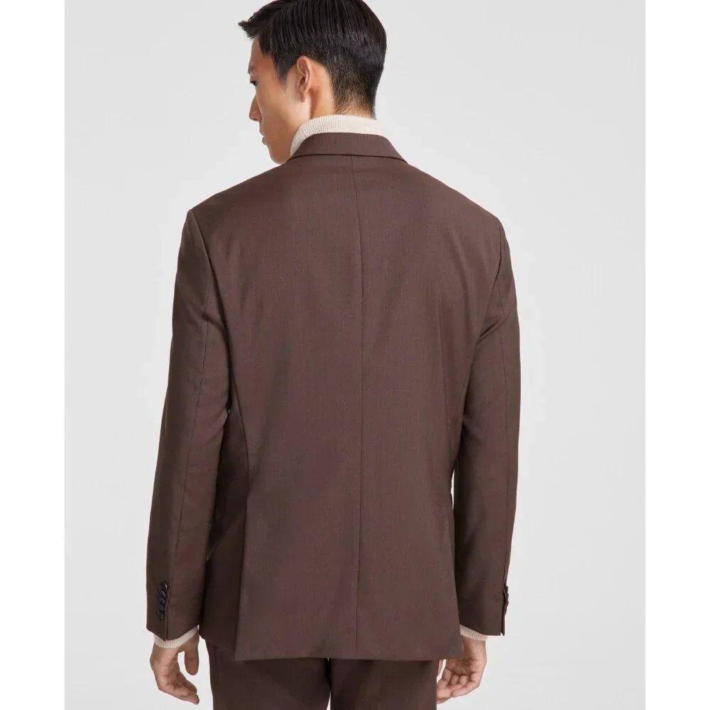 Hugo Boss Mens Modern Fit Solid Wool Suit Separate Jacket Med Brown Size 44L NWT - Picture 2 of 6
